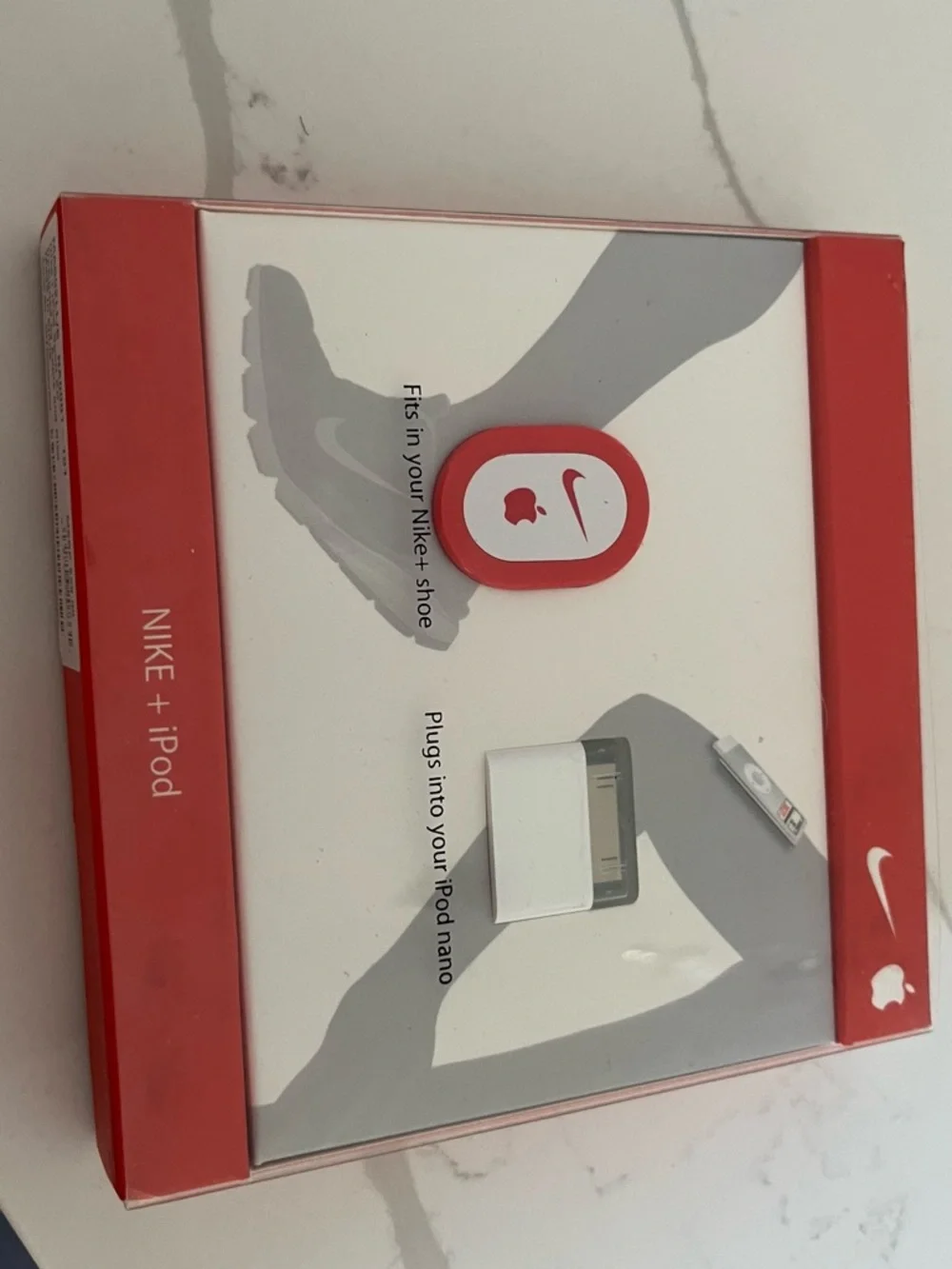 Nike Red and White iPod/Nike+ Shoe Sensor & Adapter